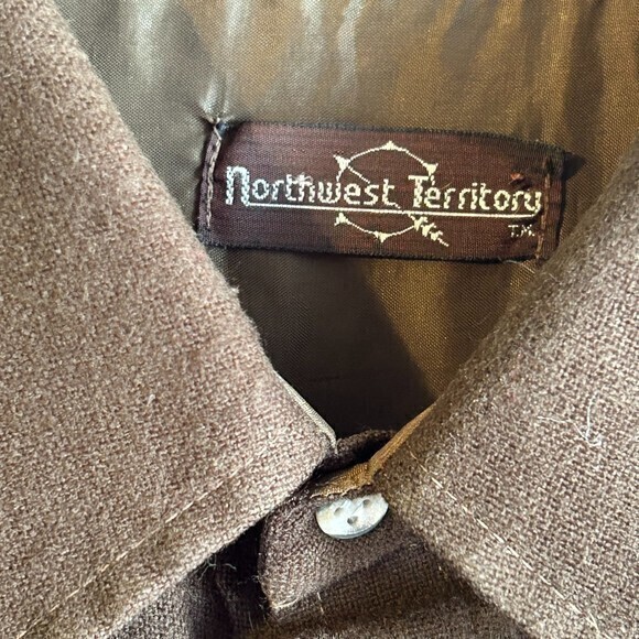 Northwest Territory Mens 100% acrylic  brown  Button Down ‎ SZ XL Pre-owned - Picture 5 of 6
